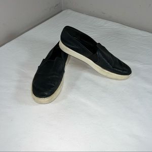 Vince Womens Blair Slip on Sneakers Leather Calfskin Black Size 8